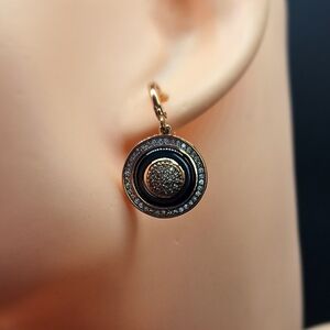 Luxe Gold-Plated Pavé Circle Drop Earrings